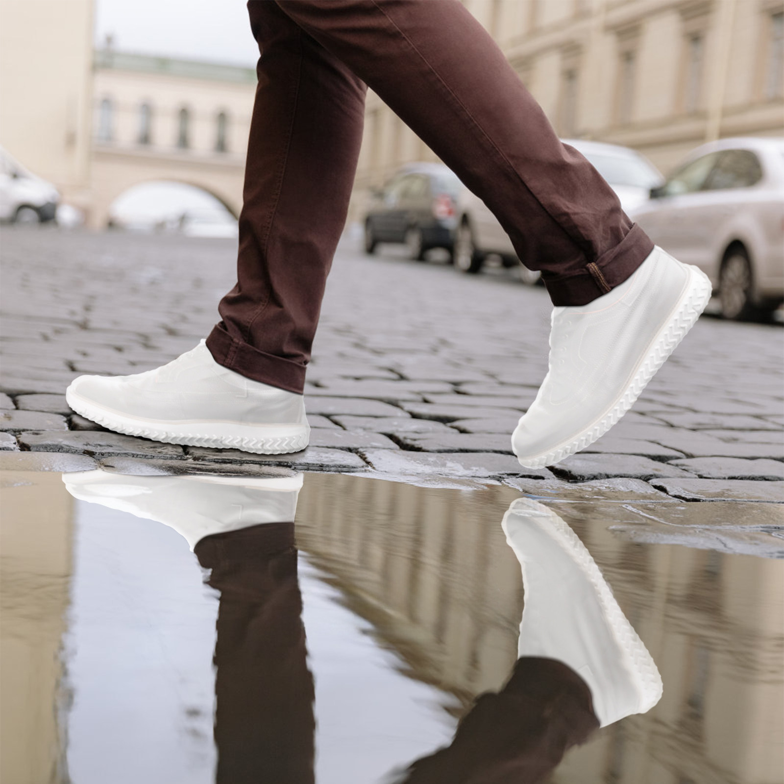 Sneaker Protector - 2 paar witte, maat L, waterdichte